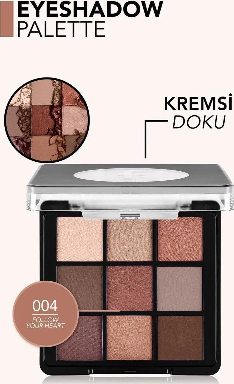 Mat & Işıltılı Kremsi Far Paleti - Eye Shadow Palette - 004 Follow Your Heart- 8682536048460