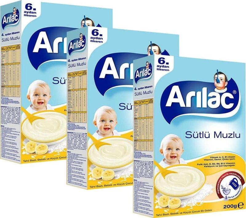 Instant Ek Gıda Sütlü Muzlu 200 gr x 3 Adet