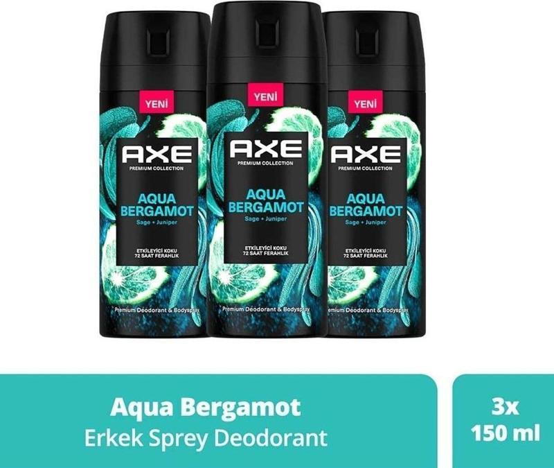 Erkek Deodorant Spray Aqua Bergamot 150 ml x 3 Adet