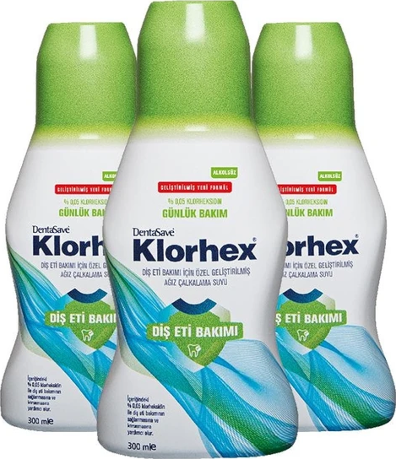 Klorhex Günlük Bakım Ağız Bakım Suyu 300 ml x 3 Adet