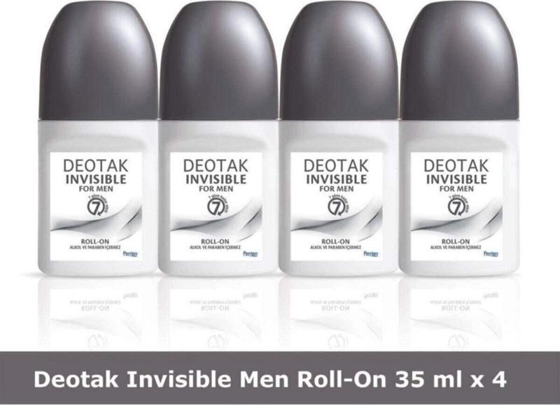 Invisible For Men Roll-On Deodorant 35 ml x 4 Adet