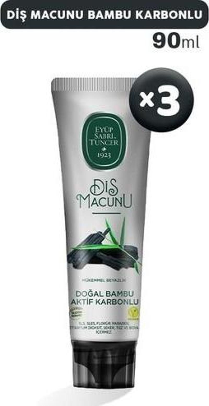 Doğal Bambu Aktif Karbon Diş Macunu 90 ml x 3 Adet