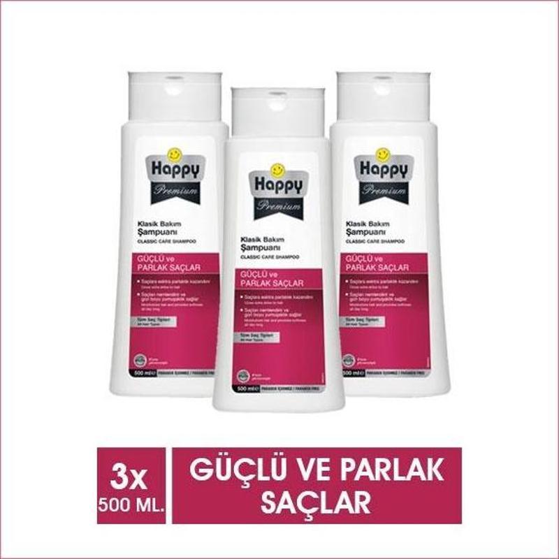 Premium Güçlü Parlak Saçlar Klasik Bakım Şampuanı 500ml x 3 Adet