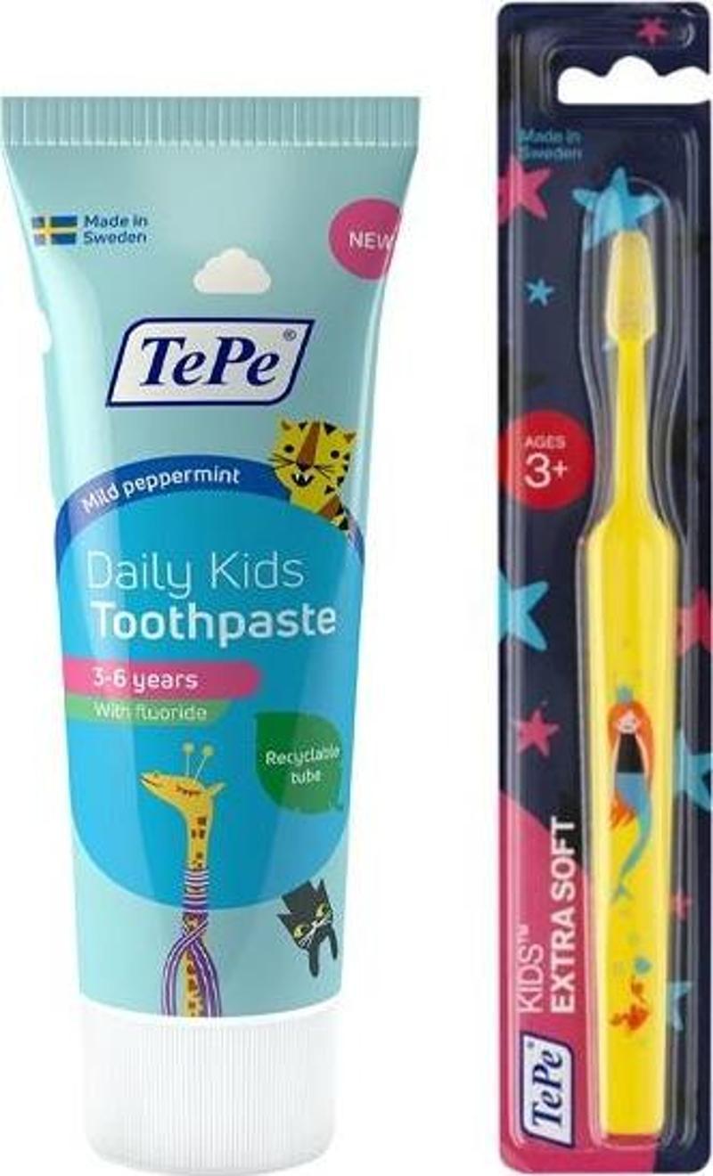 Daily Kids Çocuk Diş Macunu 75ml+Kids XSoft (3-5) Yaş Diş Fırçası