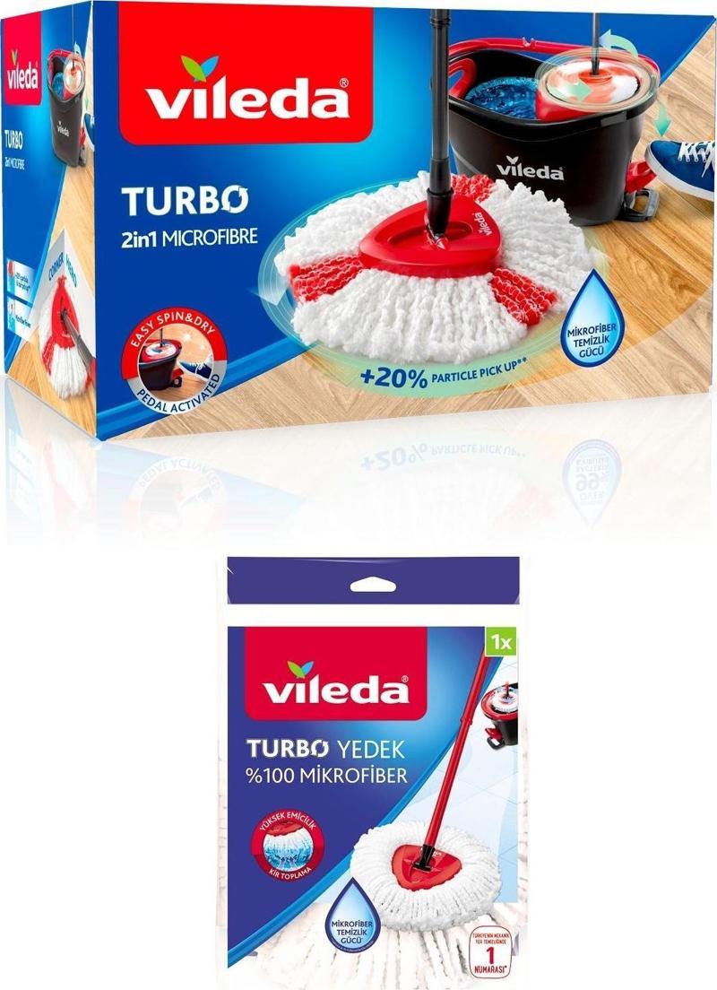 Turbo 2in1 Pedallı Temizlik Seti +Turbo Mikrofiber Yedek Paspas
