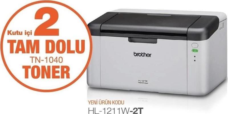 Hl-1211w-2t Mono Lazer Yazıcı/wıfı (2 Tam Dolu Toner)