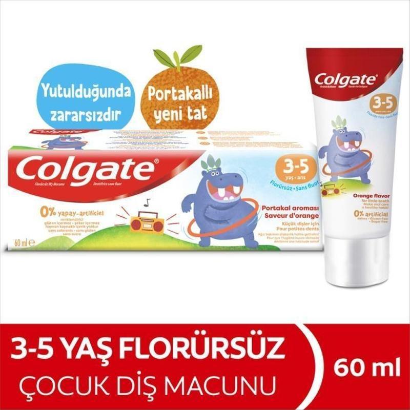 Kids Portakal Aromalı Florürsüz Diş Macunu 3-5 Yaş 60 Ml