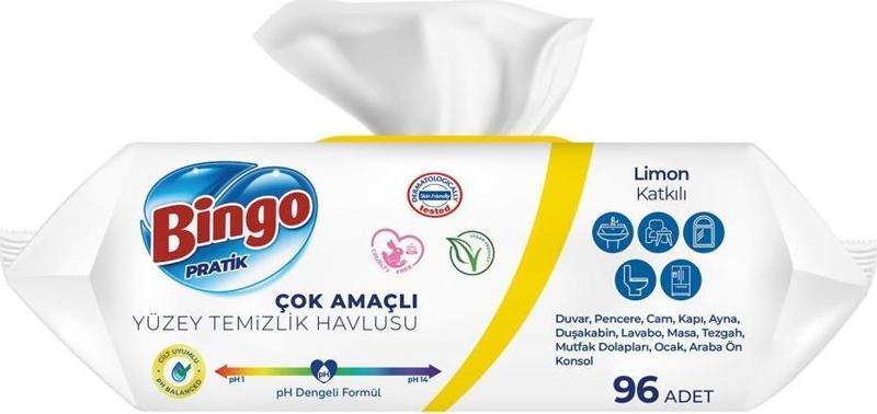 Bingo Yüzey Temizlik Havlusu 96 Adet Limon