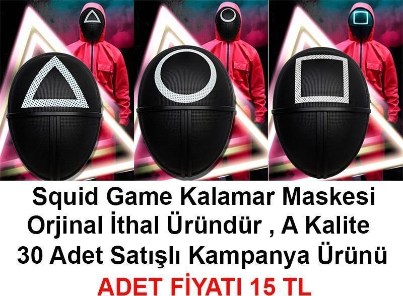 Squid Game Maskesi 3 Model Toplam 30 Adet İthal Orjinal A Kalite Maske - Kampanya Ürünü