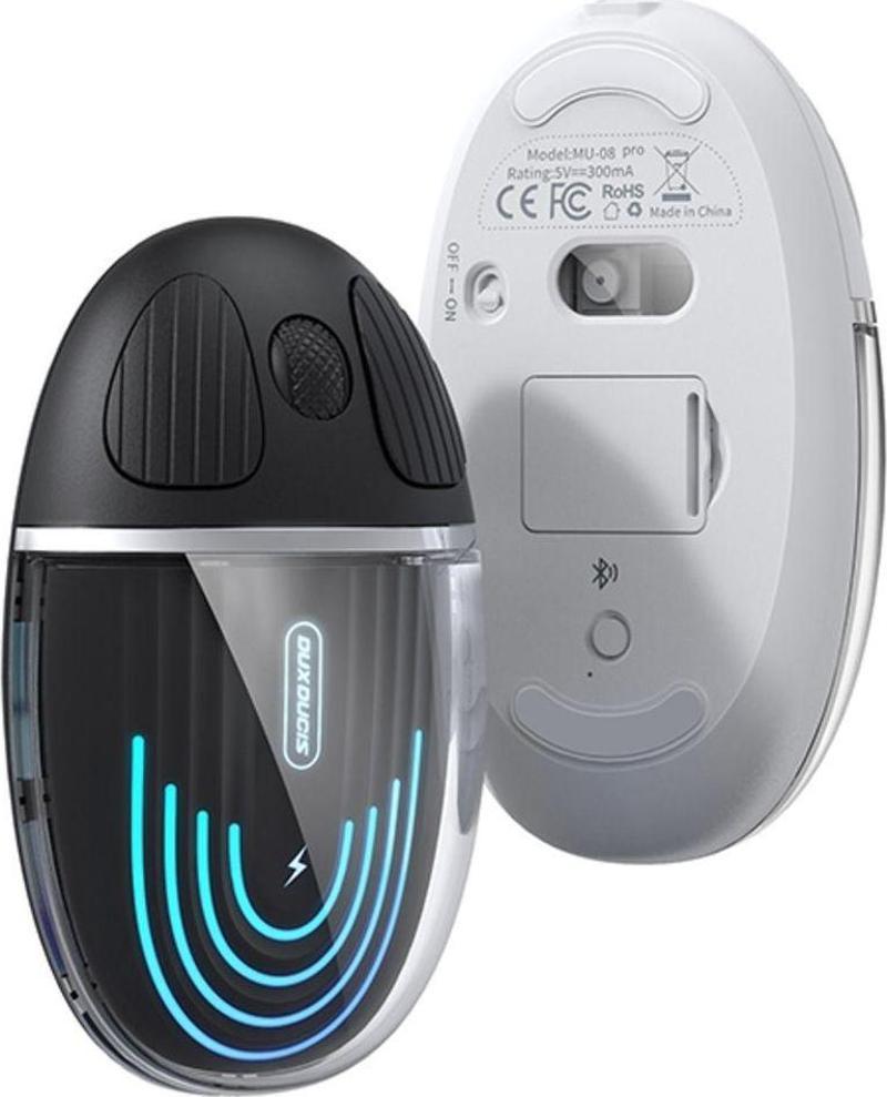 Dux Ducis Cm Series Kablosuz Bluetooth 2.4Ghz Şeffaf Mouse Beyaz