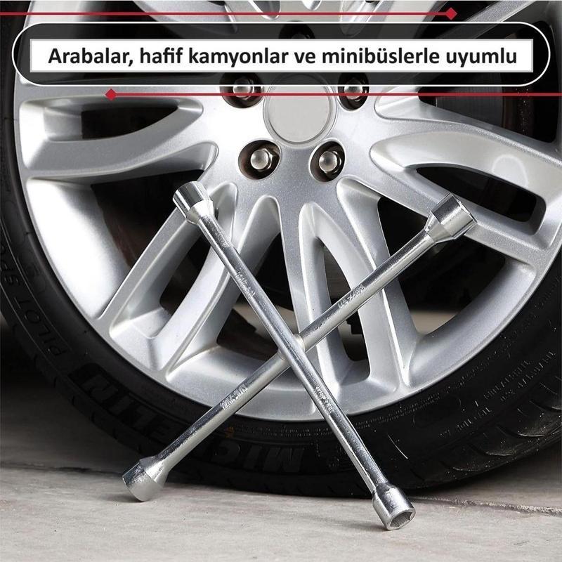 Tüm Otomobiller Için 4 Farklı Ölçüde Bijon Anahtarı