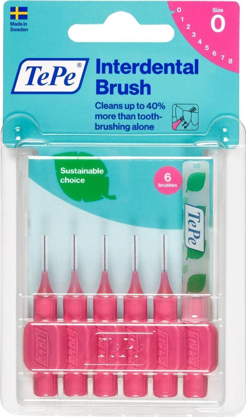 Interdental Brush Arayüz Fırçası Pembe 0.4 mm 6 lı