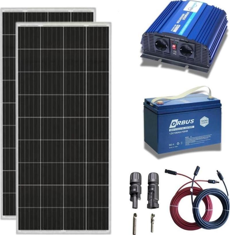 1200 Watt Tv Aydınlatma Bağ Evi Güneş Enerjisi 210w Solar Paket