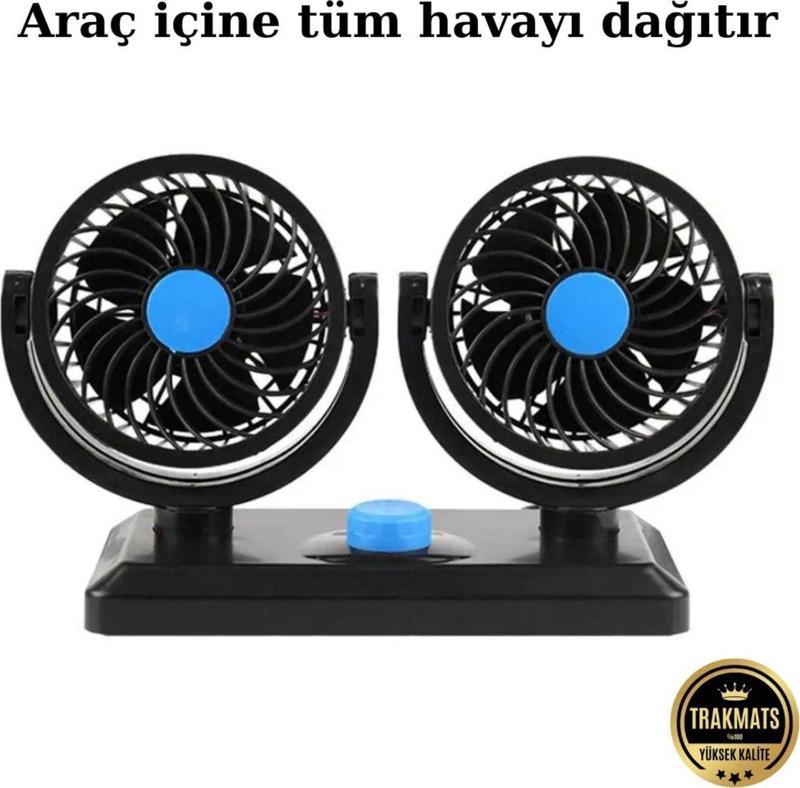 Tarkmats Audi Q3 2011 - 2024 Uyumlu Araç İçi Torpido Üstü 360 Derece Dönebilen 12V Vantilatör