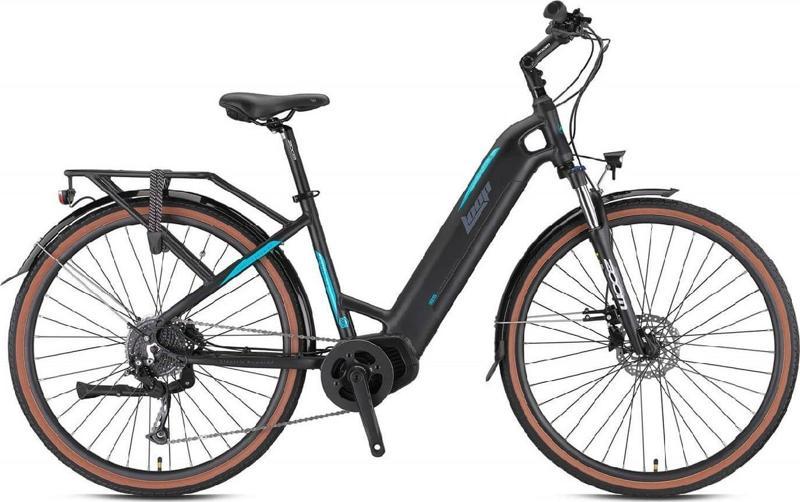 COMMUTER 28 ELEKTRİKLİ ŞEHİR BİSİKLETİ 9V HD 17.5 MAT SİYAH-FÜME-TURKUAZ