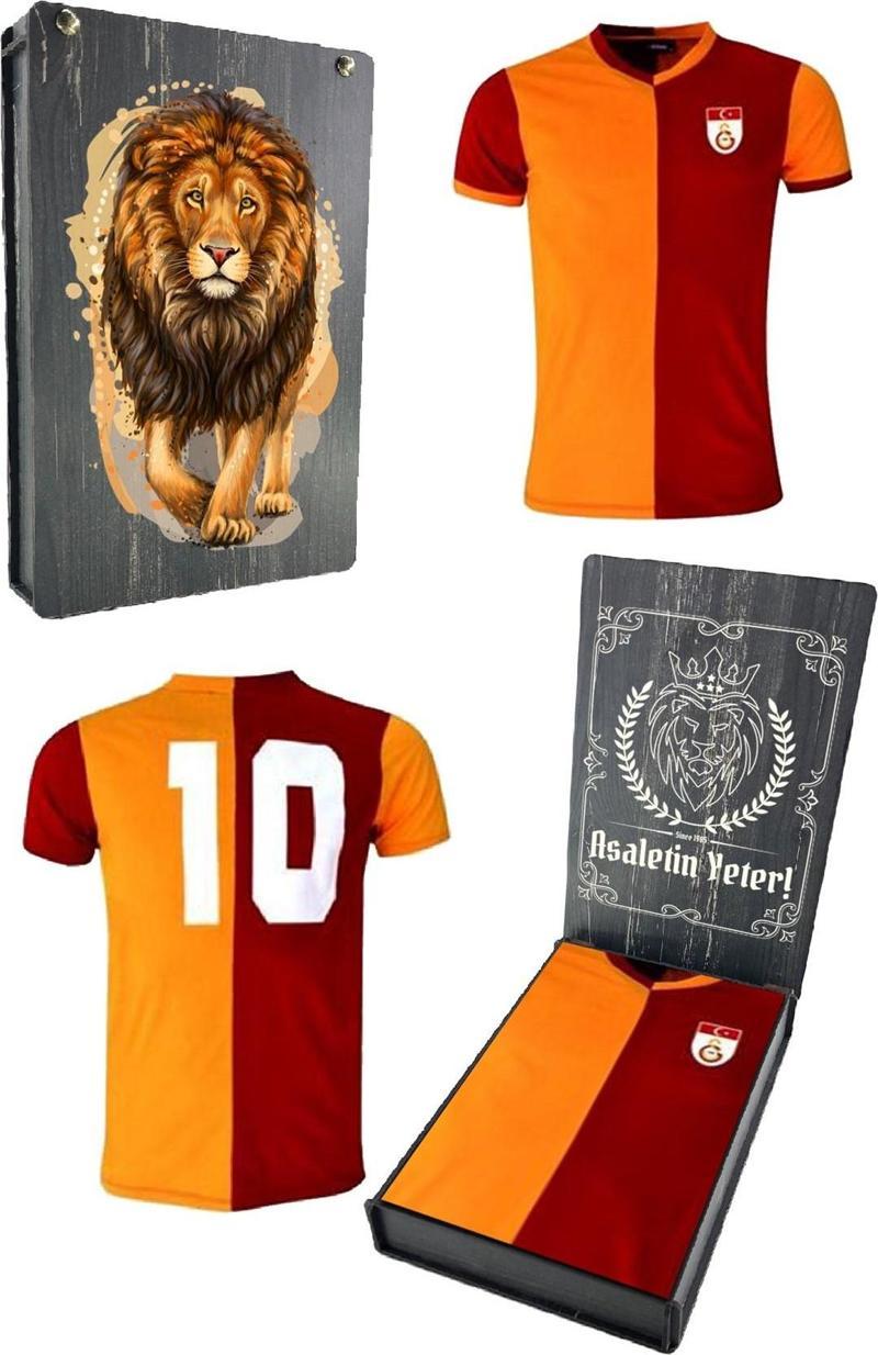 Orijinal Metin Oktay T-Shirt Özel Tasarım Aslan Baskılı Ahşap Kutu