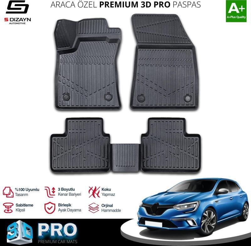 Renault Megane 4 3D Pro Havuzlu Paspas 2016-2021 A+ Kalite