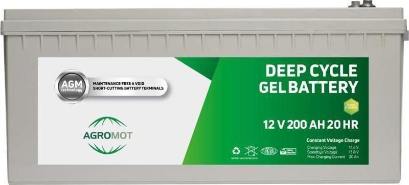 Agromot 12V 200 Ah Jel Akü