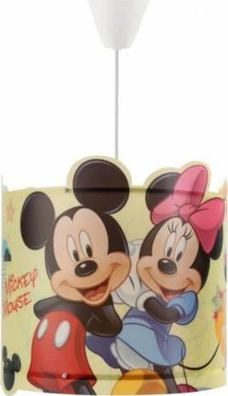 Disney Lisanslı Mickey ve Minnie Mouse Sarkıt Tavan Lambası -Mickey Minnie Avize - Çocuk Oda Avizesi