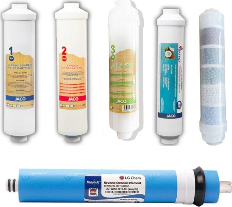 Jaco  Kapalı Kasa Su Arıtma Cihazları Için 6'Lı Mineral Filtre Inline Filtre Seti