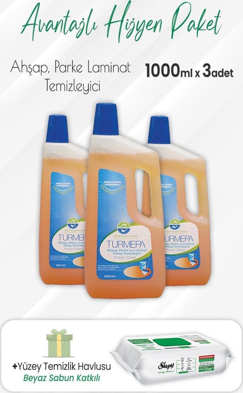 Ahşap, Parke Temizleyici 1 lt x 3 Adet ve Easy Clean Yüzey Temizlik 100' lü