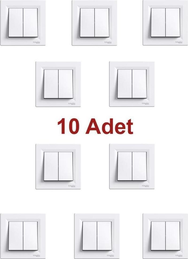 Asfora Beyaz Komütatör Çerçeveli - 10 Adet