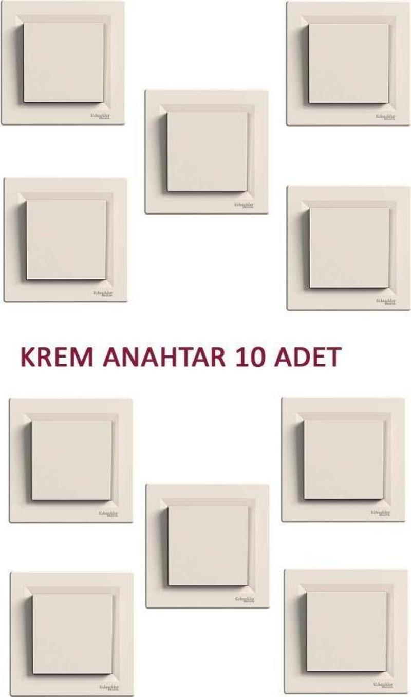 Asfora Krem Anahtar 10 Adet - Çerçeveli