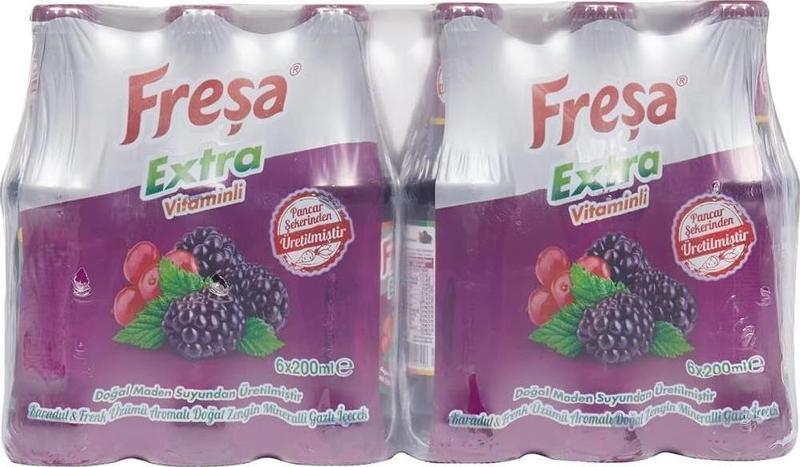 Extra Karadut Frenk Üzümü Aromalı Maden Suyu 200 Ml X 24 Adet