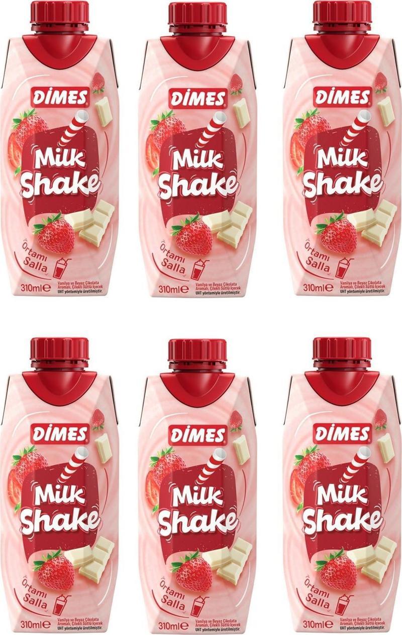 Milkshake Vanilya Ve Beyaz Çikolata Aromalı Çilekli 310 Ml X 6 Adet