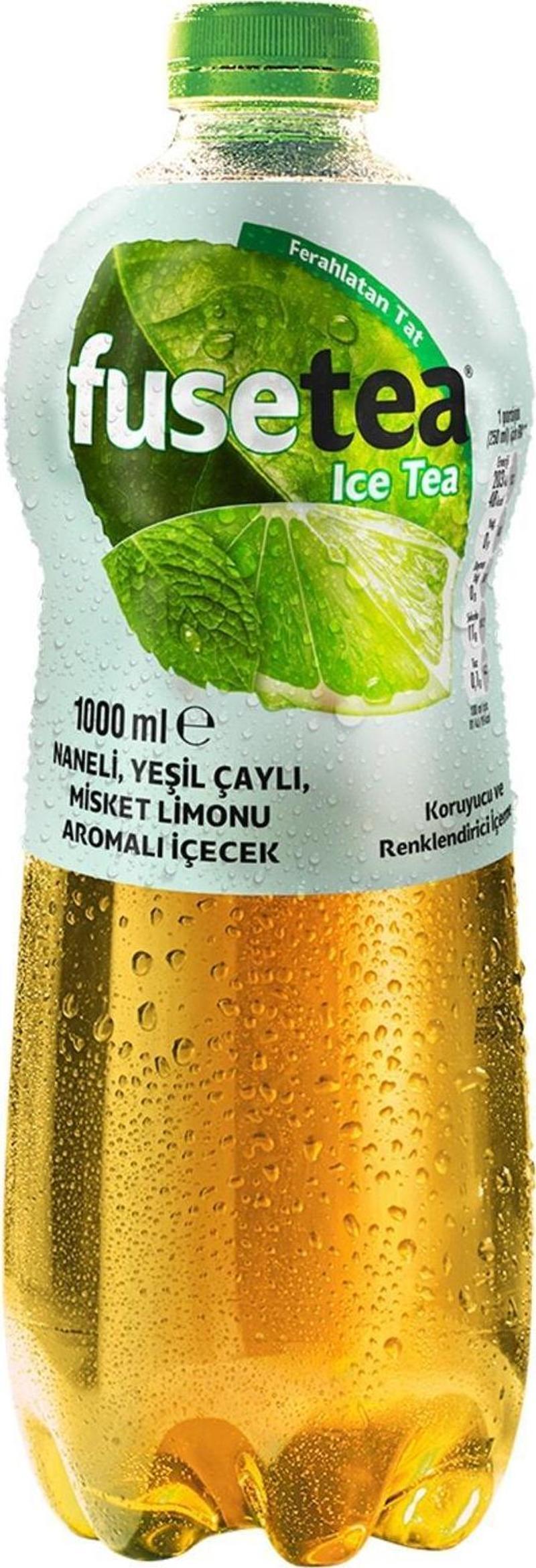 Naneli, Yeşil Çaylı Misket Limonu Aromalı Soğuk Çay 1 Lt