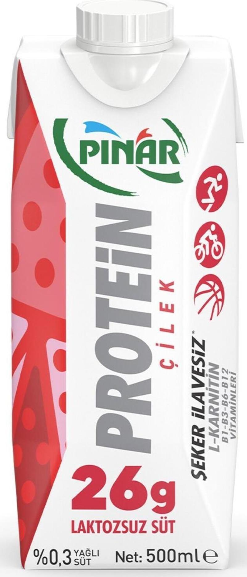 Protein Çilekli Laktozsuz Süt 500 Ml