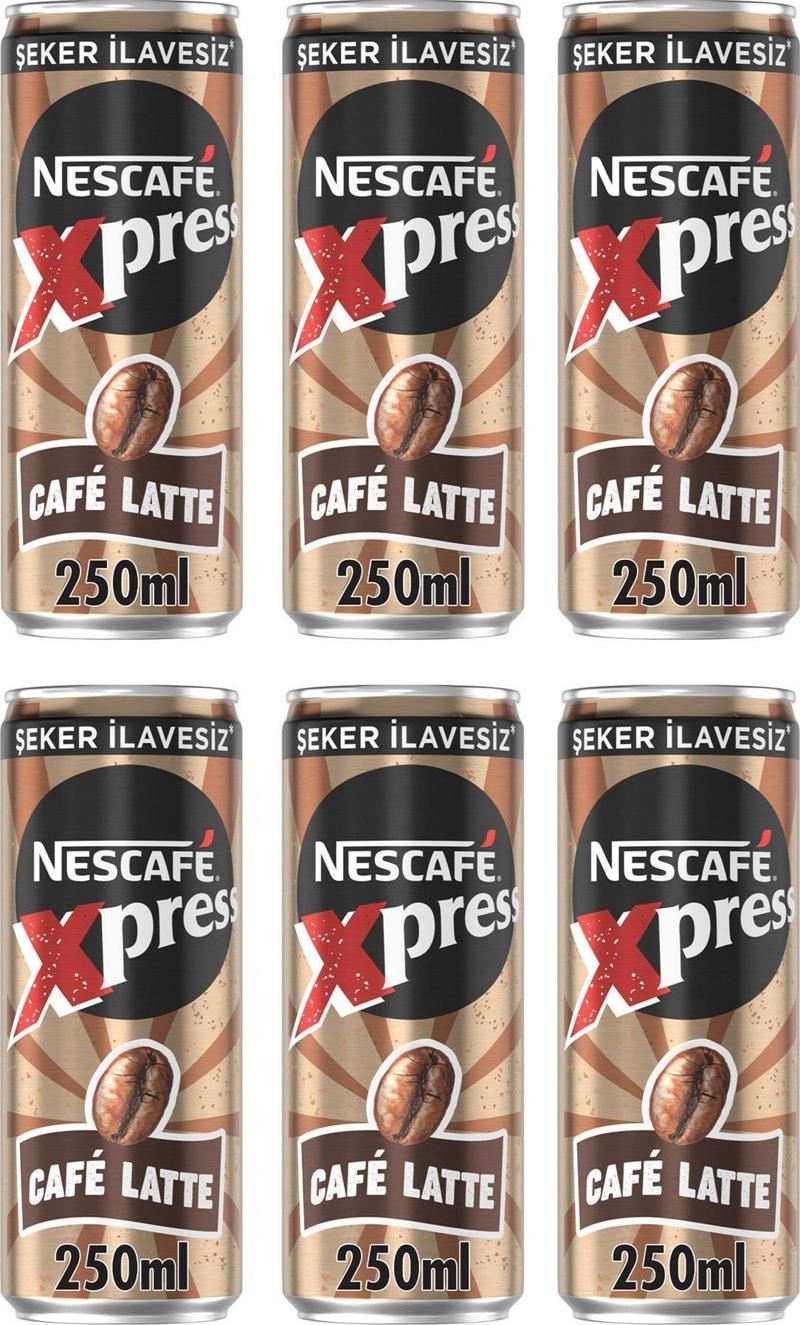 Xpress Cafe Latte Şekersiz Soğuk Kahve 250 Ml X 6 Adet