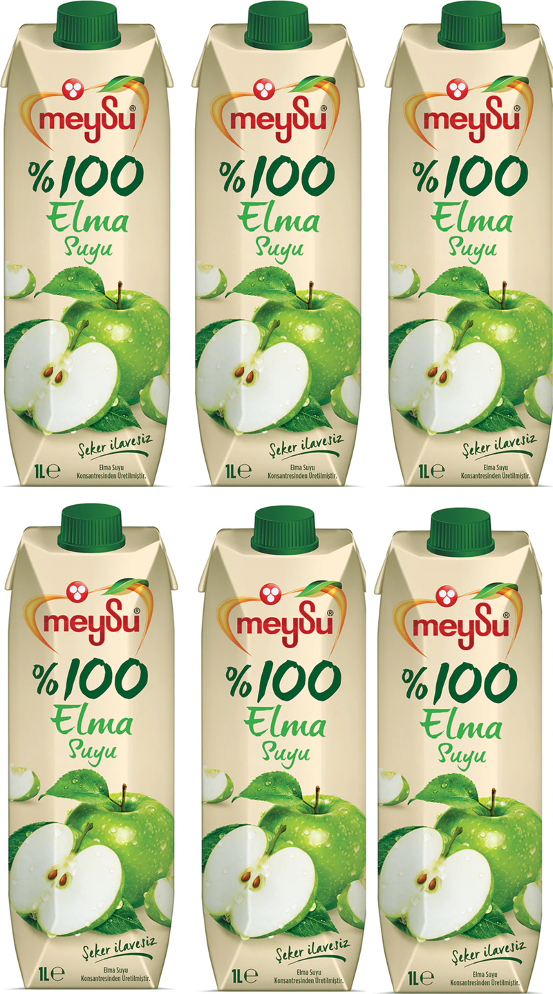 %100 Elma Suyu 1 Lt X 6 Adet