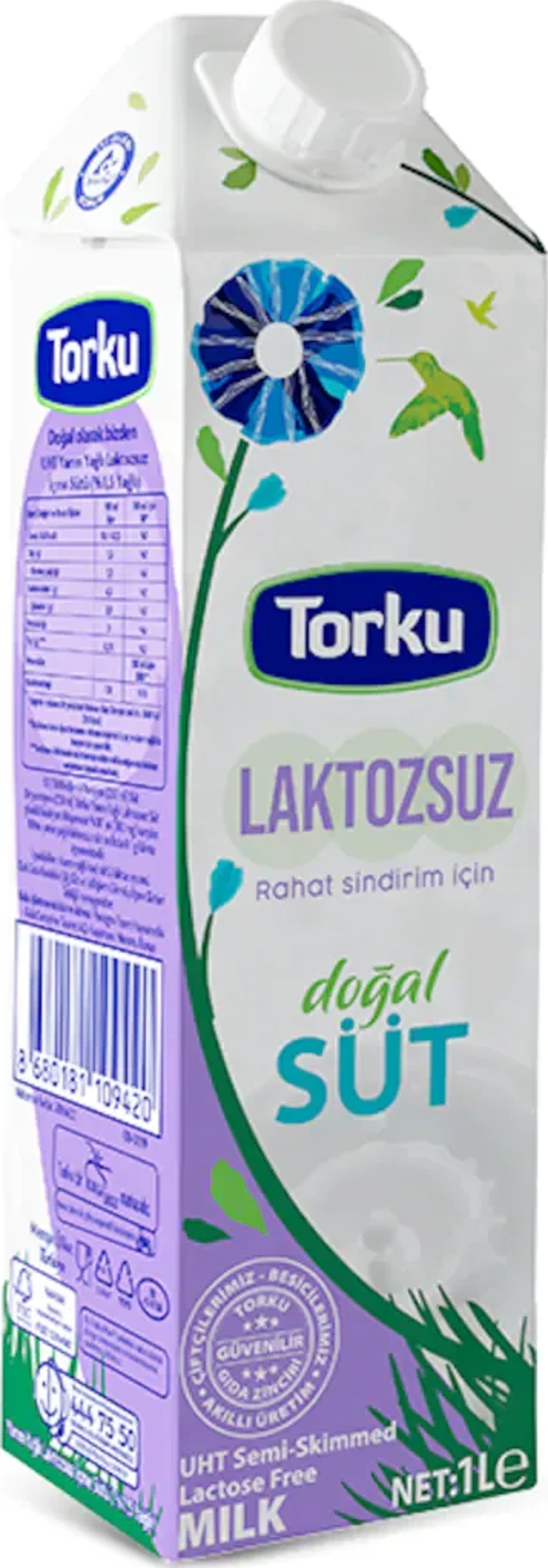 Laktozsuz Yarım Yağlı Süt 1 Lt