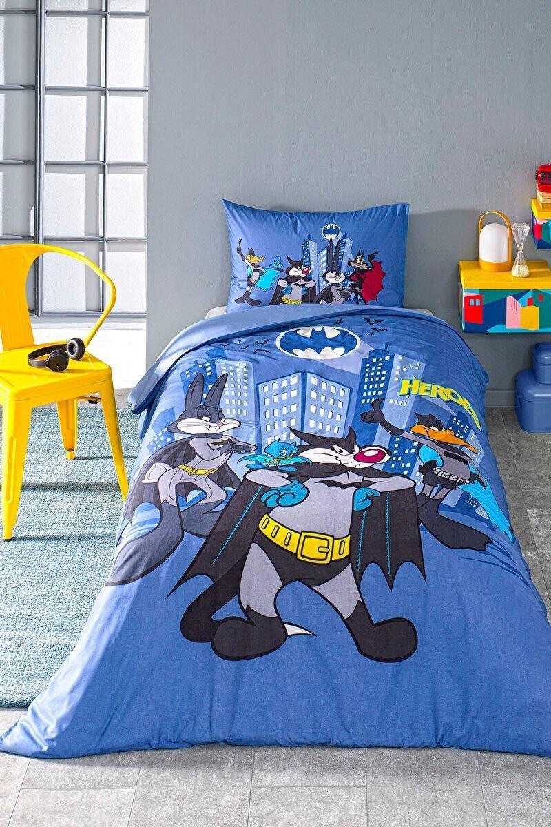 Lilabio Özdilek Batman Heroes Looney Tunes Tek Kişilik Lisanslı Çocuk Nevresim Takımı