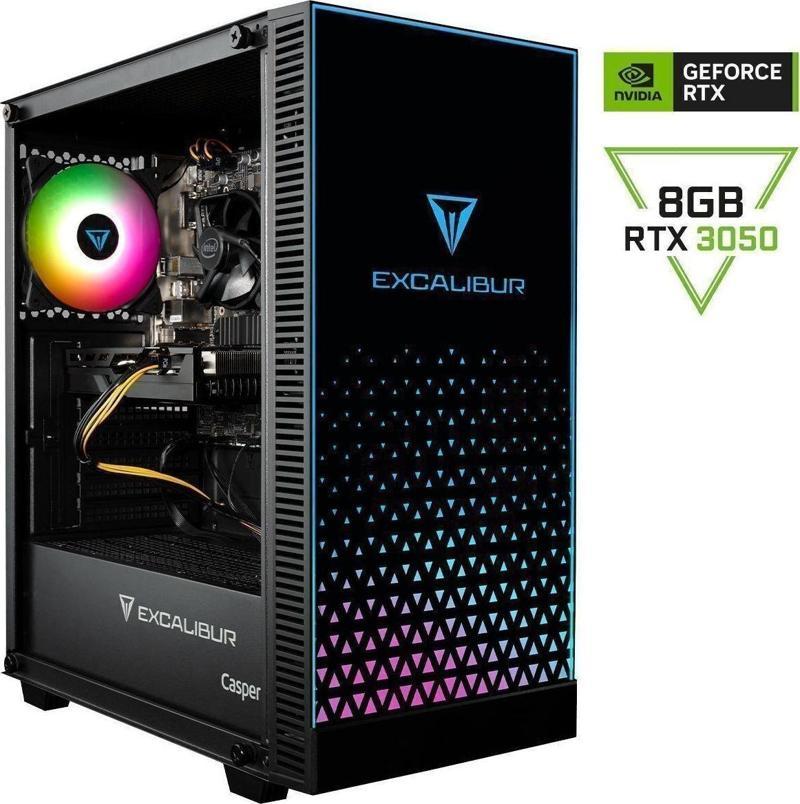 Excalibur E65H.124F-BV50X-0FC i5-12400F 16 GB 500 GB SSD RTX3050 Masaüstü Oyun Bilgisayarı