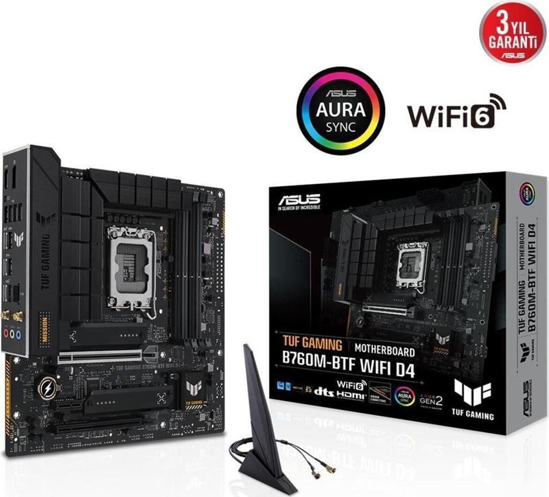 / Asus Tuf Gamıng B760M-Btf Wıfı D4 5333 M.2 Hdmı Dp 1700P Matx