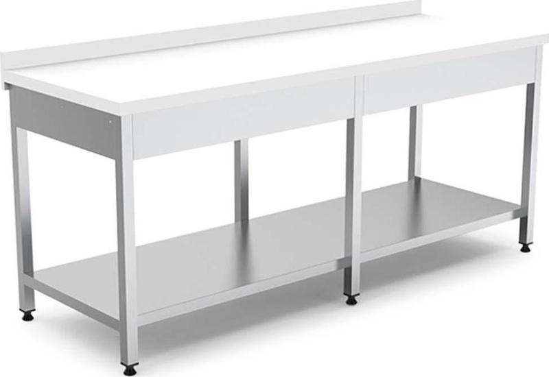 EMP.PTT.70200 Alt Raflı Polietilen Çalışma Tezgahı 200x70x85 cm