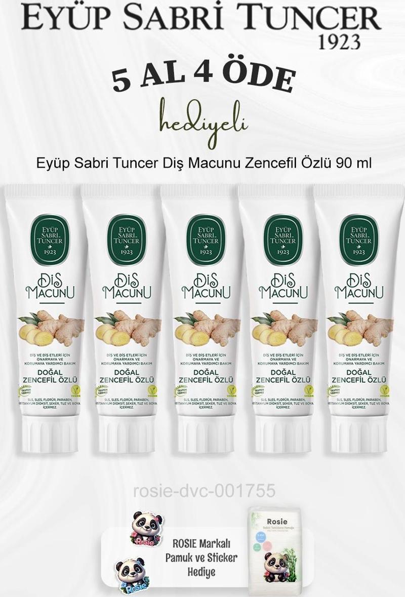 Diş Macunu Zencefil Özlü 90 ml 5 Al 4 Öde ve Rosie Pamuk