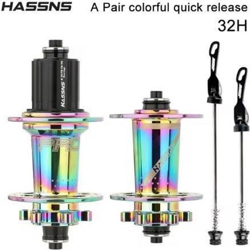 Hassns Pro 7 Rainbow Bisiklet Göbek Seti Ön Arka Kaset Göbek Seti 32 Delik 6 Vida Qr Mandal