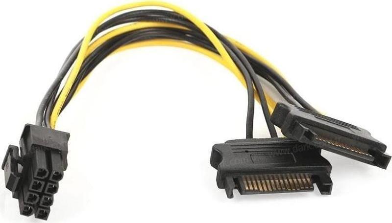 ONTECH - Dark Dk-cb-p203 2x Sata To 6+2 Pin Pcı-ex Dönüştürücü Vga Güç Kablosu