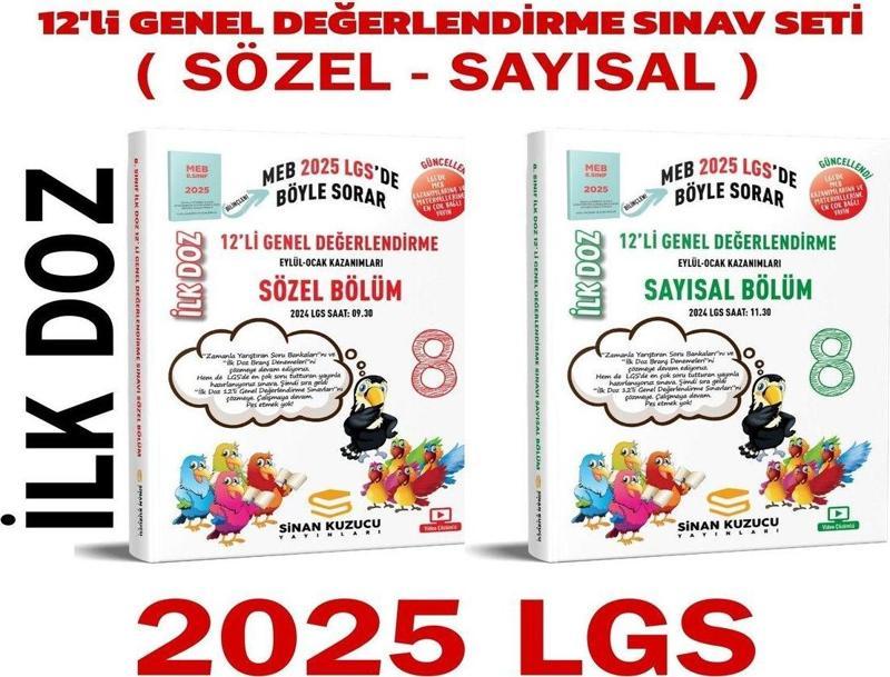 Sinan Kuzucu Yayınları 8. Sınıf Lgs 1. Dönem Sayısal Sözel 12 Li Genel Deneme Seti