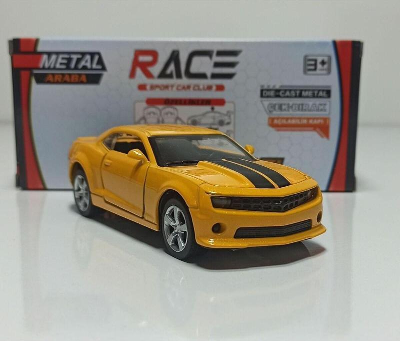 1:36 Chevrolet Camaro Sarı Çek-Bırak Metal Araba