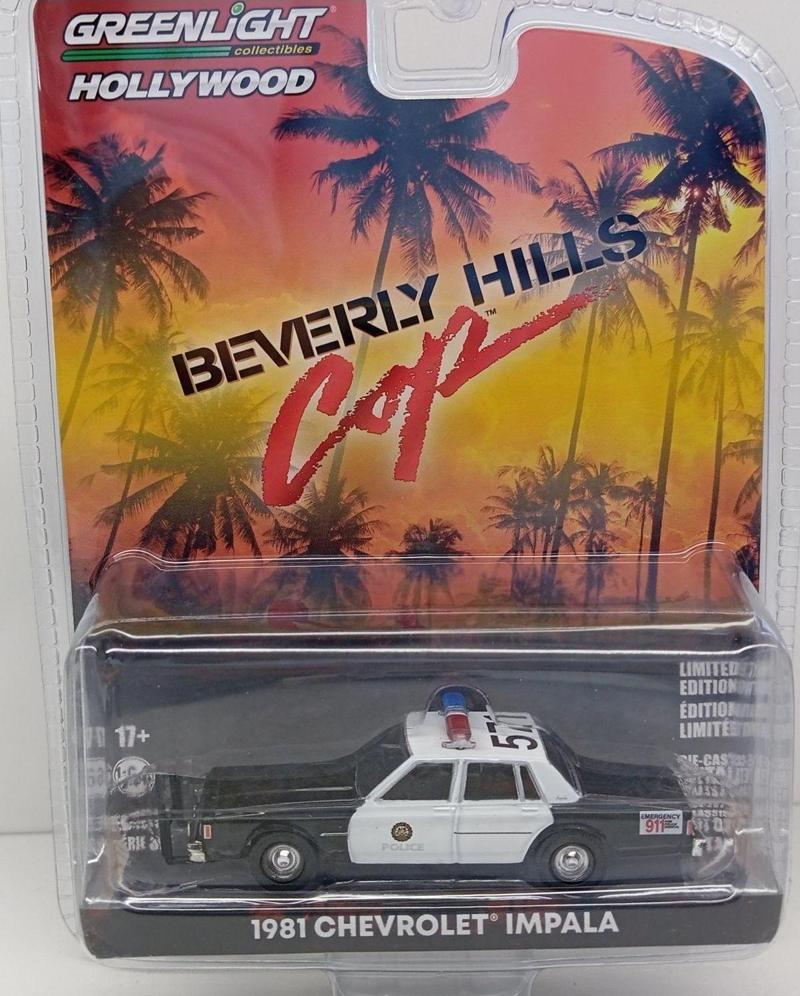 1:64 Hollywood Filmi Serisi 1:64 1981 Chevrolet İmpala ( Police Beverly Hills)