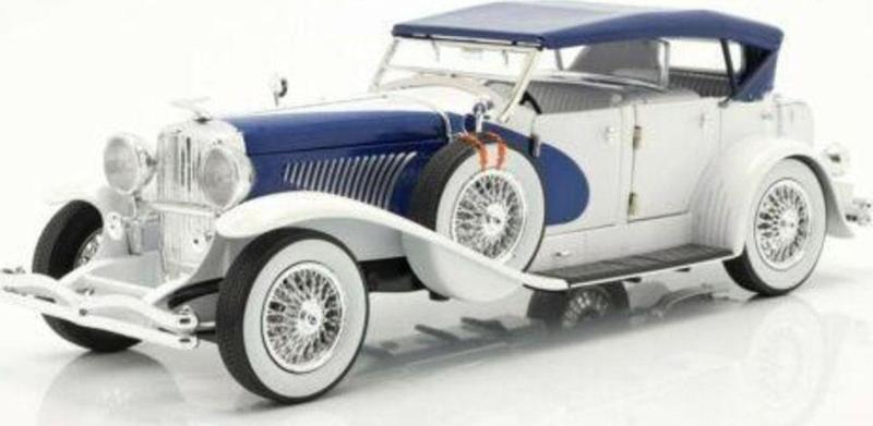 1934 Duesenberg Iı Sj Beyaz Mavi 1/18 Model Araba