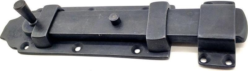Antika Tarz Dekoratif Pirinç Yassı Kapı Sürgüsü - 55x215 mm, Oksit