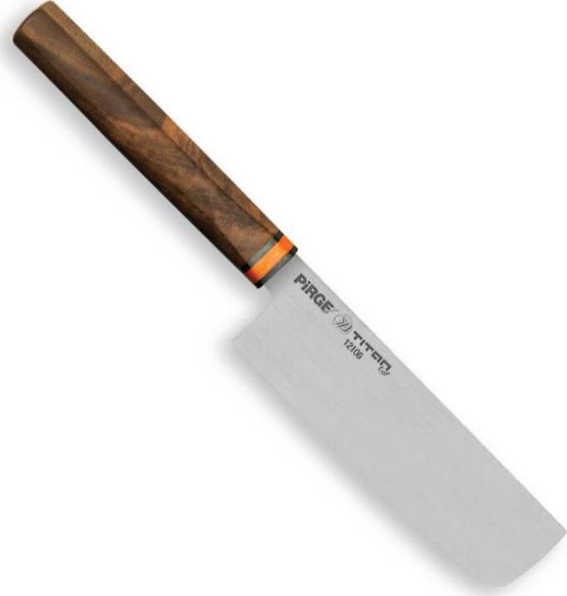 12106 Titan East Dilimleme Nakiri Şef Bıçağı 16 cm - Ceviz Sap