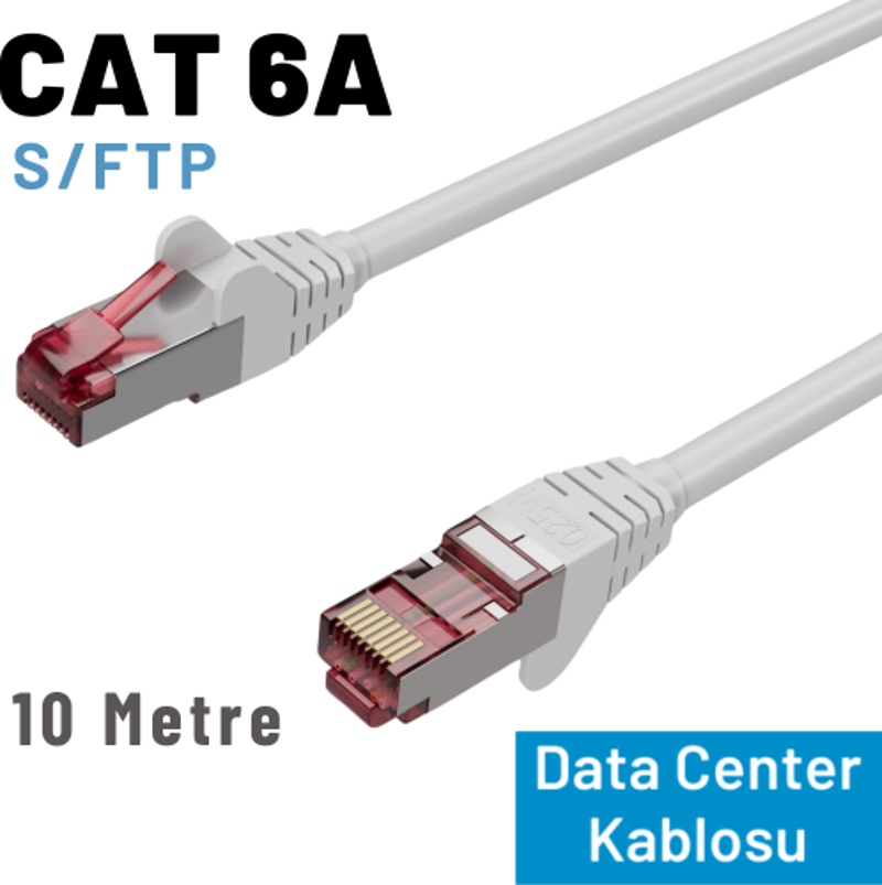10 Metre CAT6A S/FTP Ethernet Data Center Patch Kablo