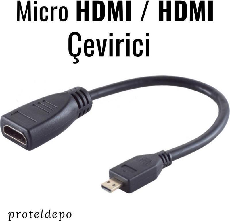 Micro HDMI / HDMI Çevirici, Dönüştürücü Kablo - 18 Gbit