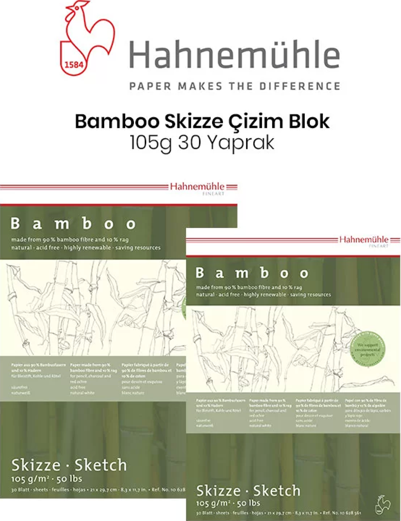 Bamboo Skizze Çizim Blok 105g 30 Yaprak